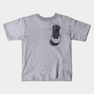 Pocket Cute Newfoundland Dog Kids T-Shirt